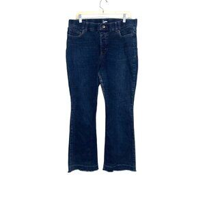 Lee Womens Dark Wash Bootcut Jeans Size 16 P Regular With Stretch Fabric